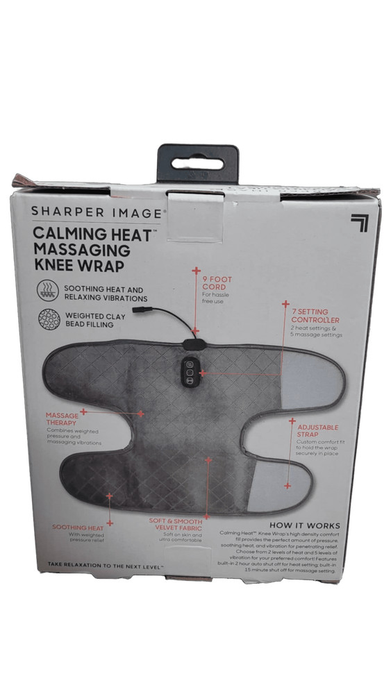 Sharper Image Massaging Knee Heat Wrap in Grey CWT72103