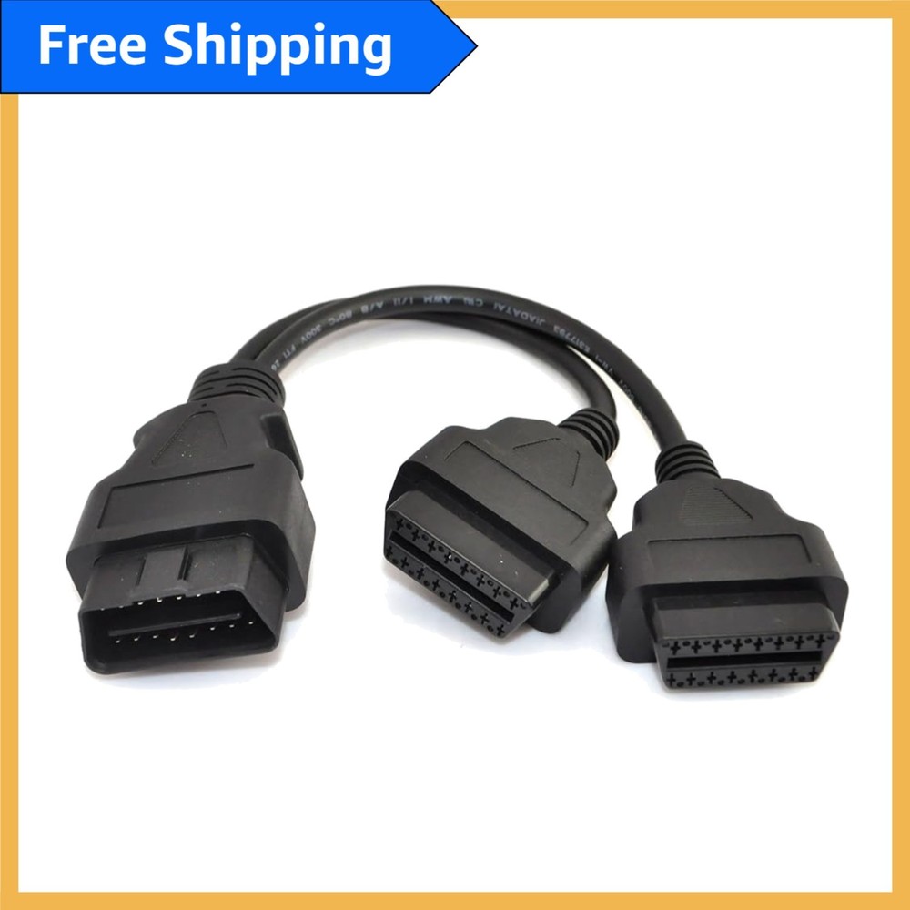 Durable 30cm OBD II Splitter Cable - Connect Two Devices Simultaneously