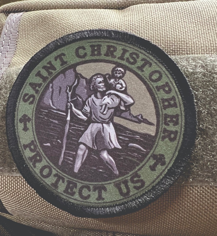 St Christopher Medal  Morale Patch for Militay Airsoft Gear