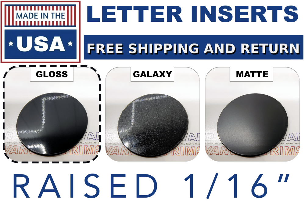 GLOSS BLACK 1/16 RAISED LETTERS FOR C5 CORVETTE 97-2004 FRONT + REAR US MADE