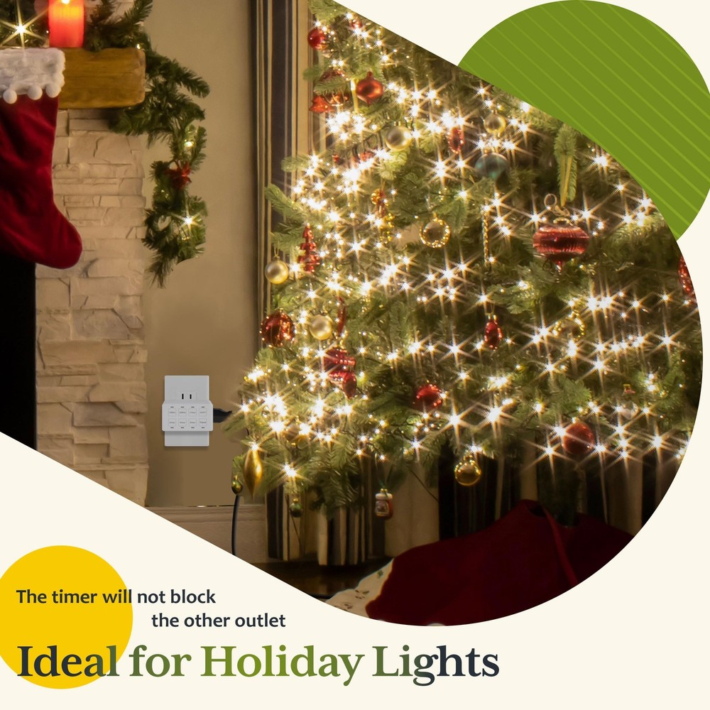 TG 8-Hour Indoor Countdown Plug-in Timer, Timer for Electrical 1 PACK, White