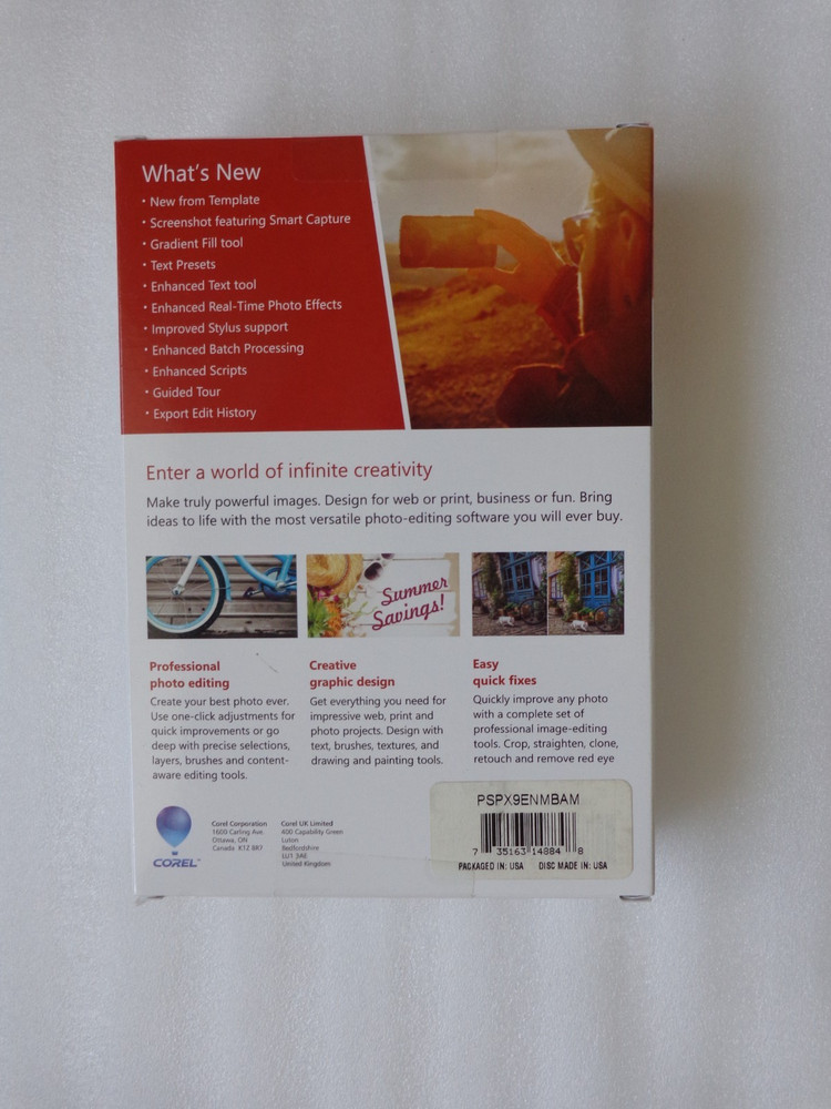 Corel PaintShop Pro X9 PC NEW Rtl Box