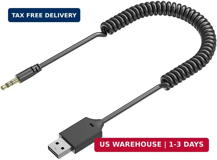 eppfun Aux to Bluetooth 5.4 Adapter 3.5mm Bluetooth Receiver for Car USB 2.0 to