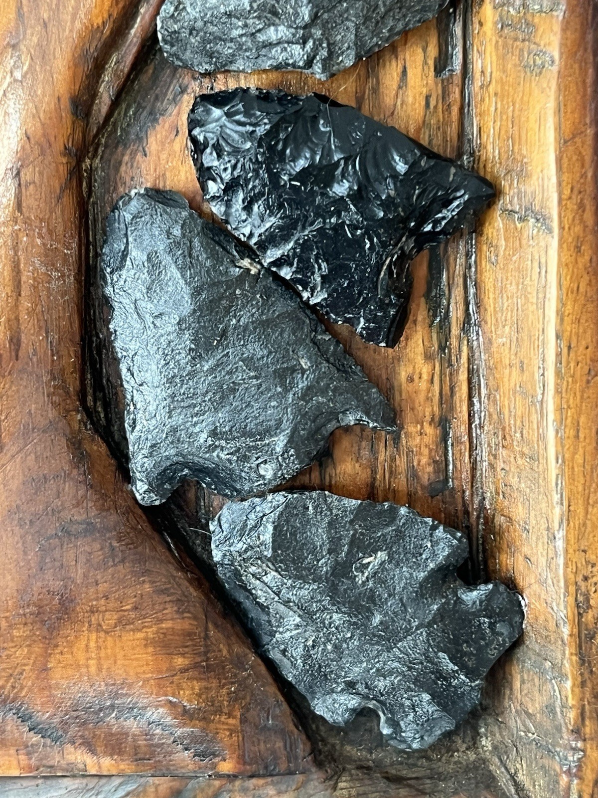 Eastern Woodlands Arrowhead Collection on Native American Wood Relief, Signed