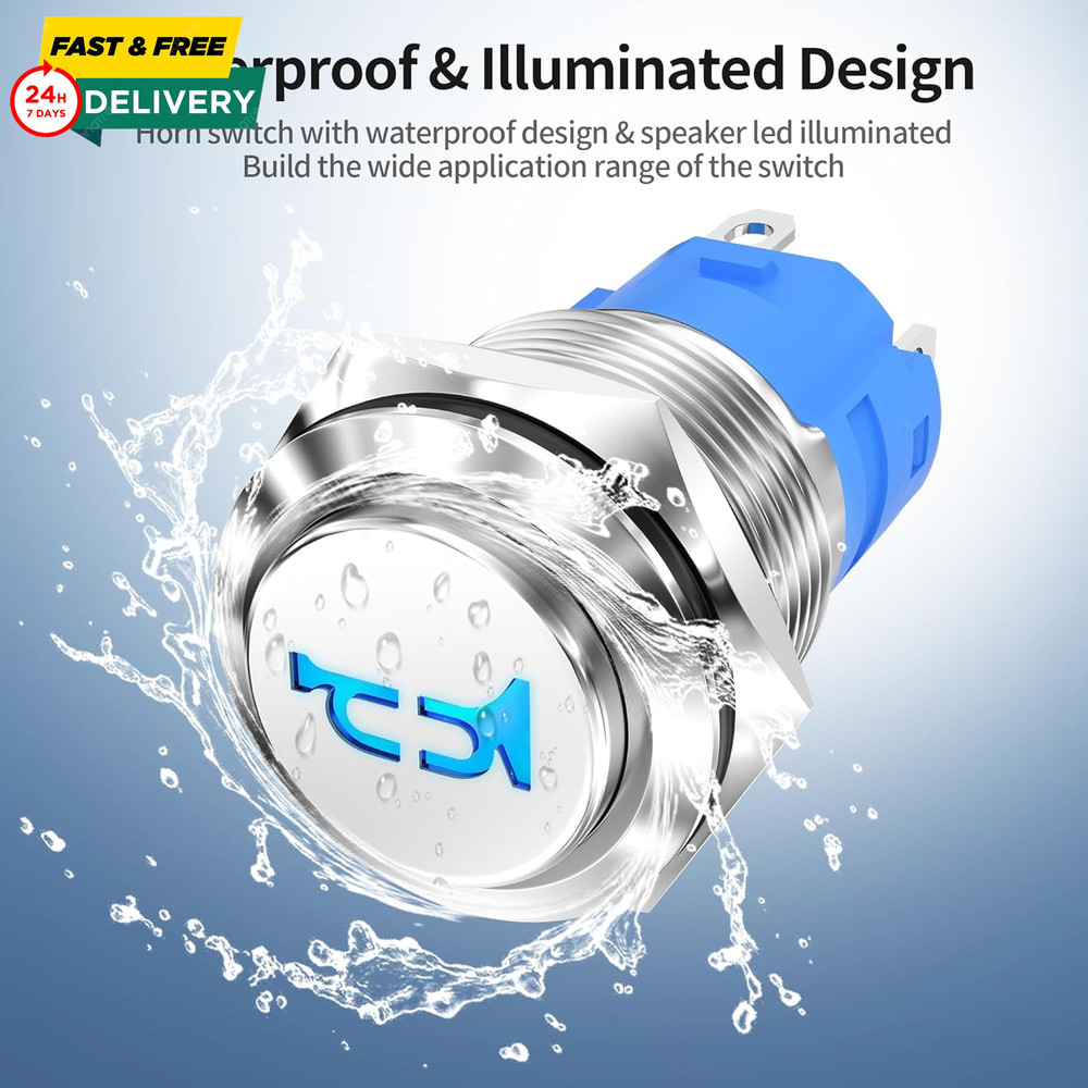 Horn Button Switch 12 Volt Momentary Push Button Switch 12V Air Horn Button
