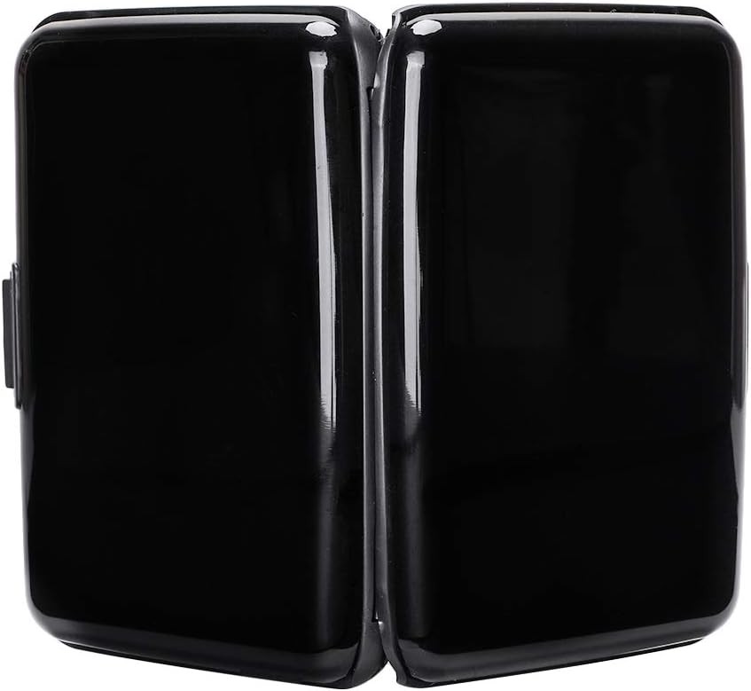 ELFISH RFID Blocking Credit Card Protector Aluminum ID Case Hard Shell Black