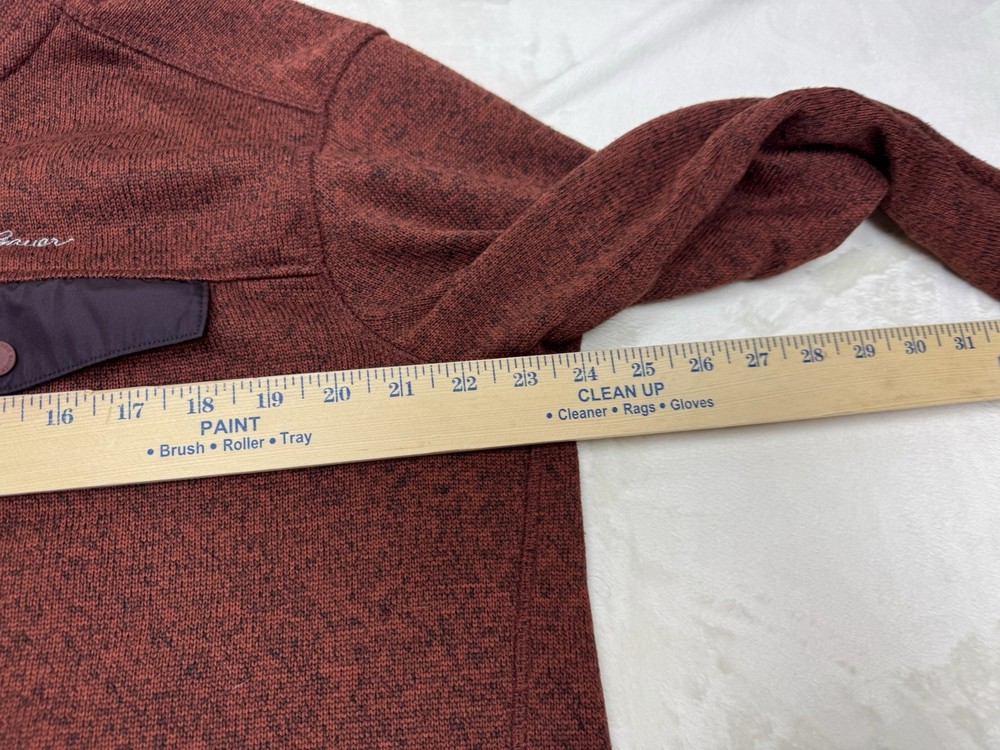 Eddie Bauer Jacket Mens Large Red Coat Pullover Jacket Fleece Snap Button