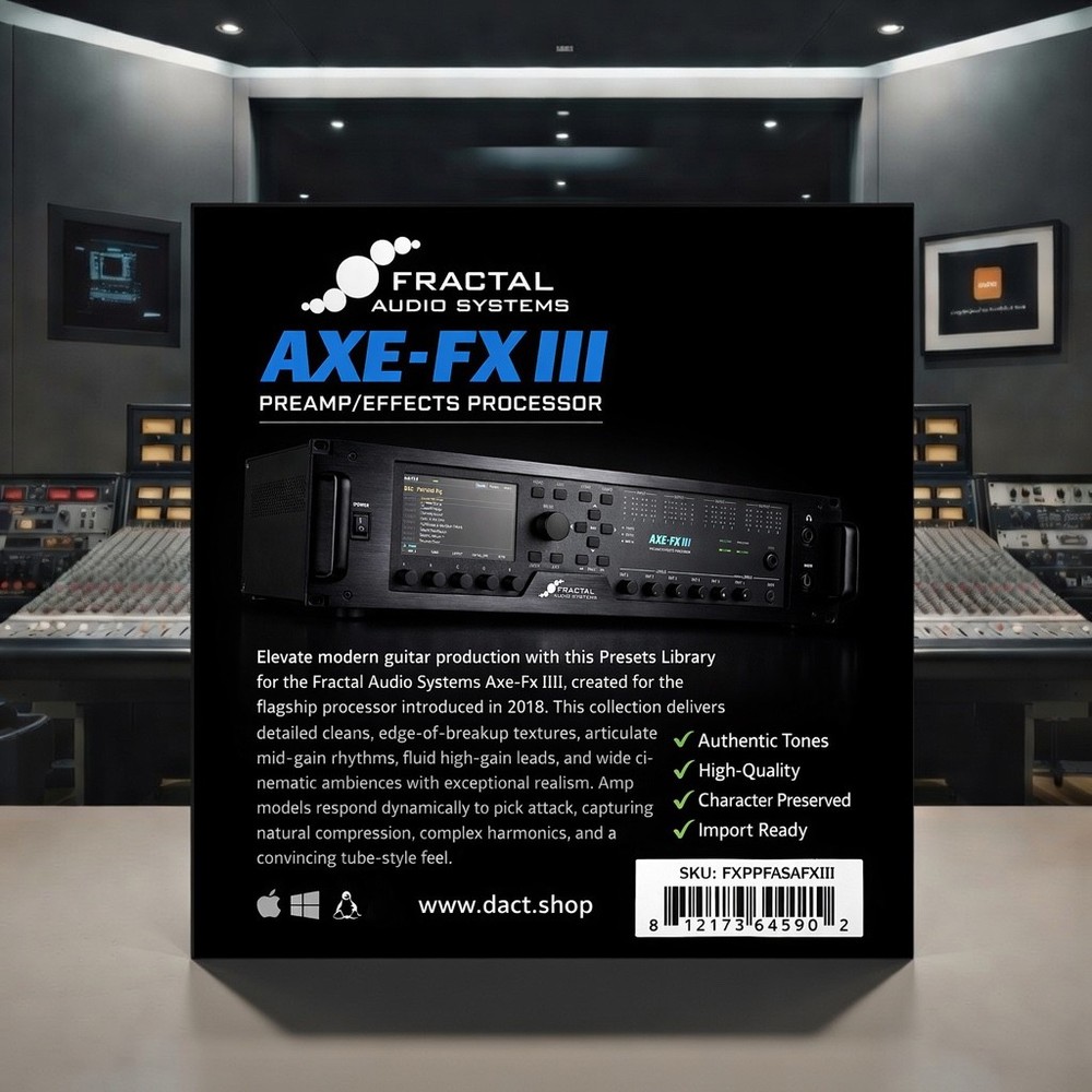 Fractal Audio Systems Axe-Fx III Amplifier Modeling & FX Presets Library