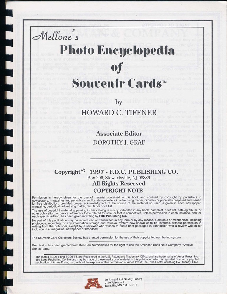 Mellone's Photo Encyclopedia of Souvenir Cards, Howard C. Tiffner