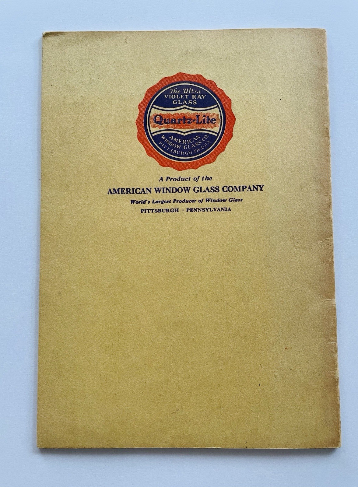 Quartz-Light Ultra-Violet Ray Glass American Window 1927 Sunlight Health Guide