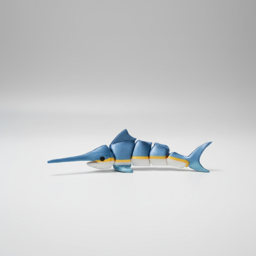 Articulated Swordfish Toy - Mini 3D Printed Fidget Fish