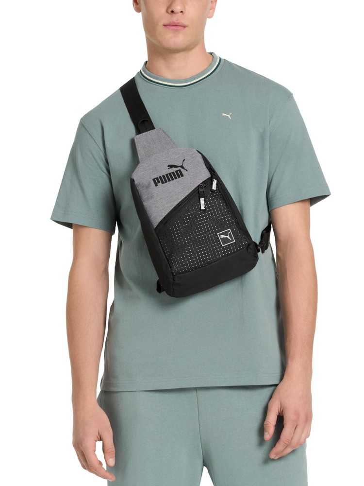 PUMA EVERCAT SIDEWALL SLING BACKPACK,Black/Silver,One Size One Size