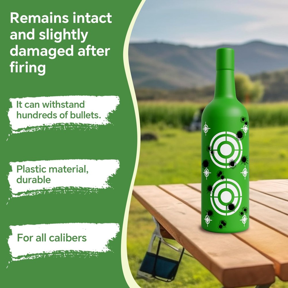 6 Pack Plastic Bottles Shooting Targets, Resetting Targets for Shooting Range...