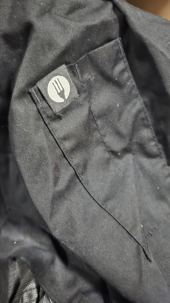 Chef Works Size Large Black Uniform Top