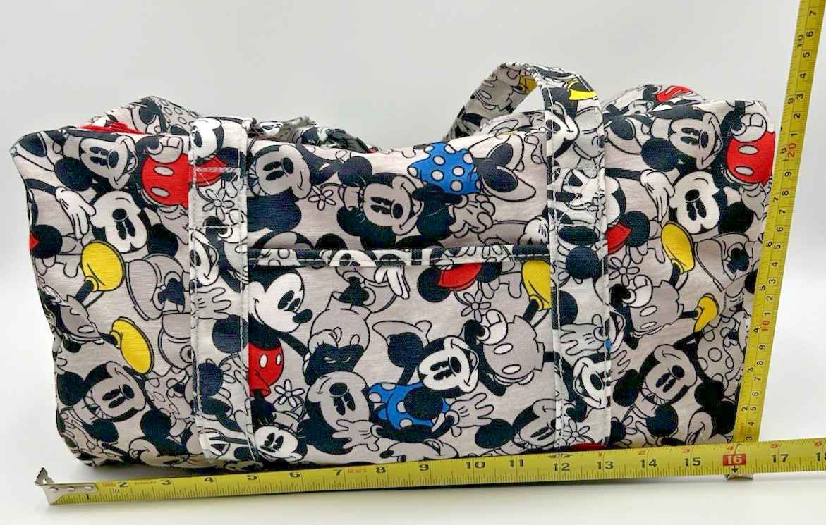 Disney Mickey & Minnie Mouse Gray Multicolor All Over Print Weekender Duffel Bag