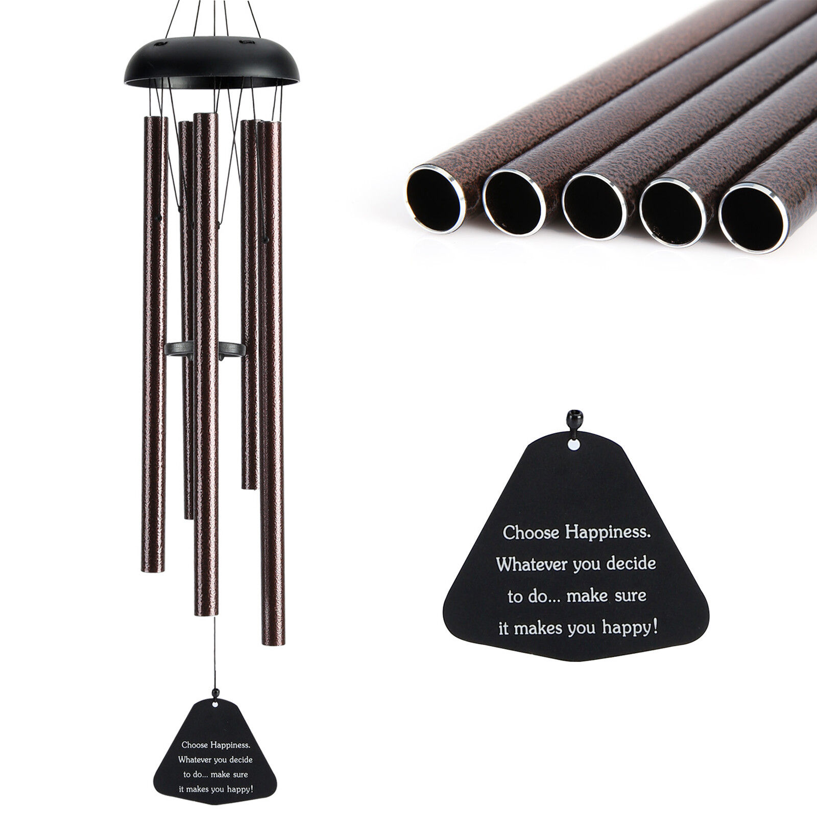 36" Wind Chimes Outdoor Deep Tone Windchime Tuned Garden Decoration Adjustable