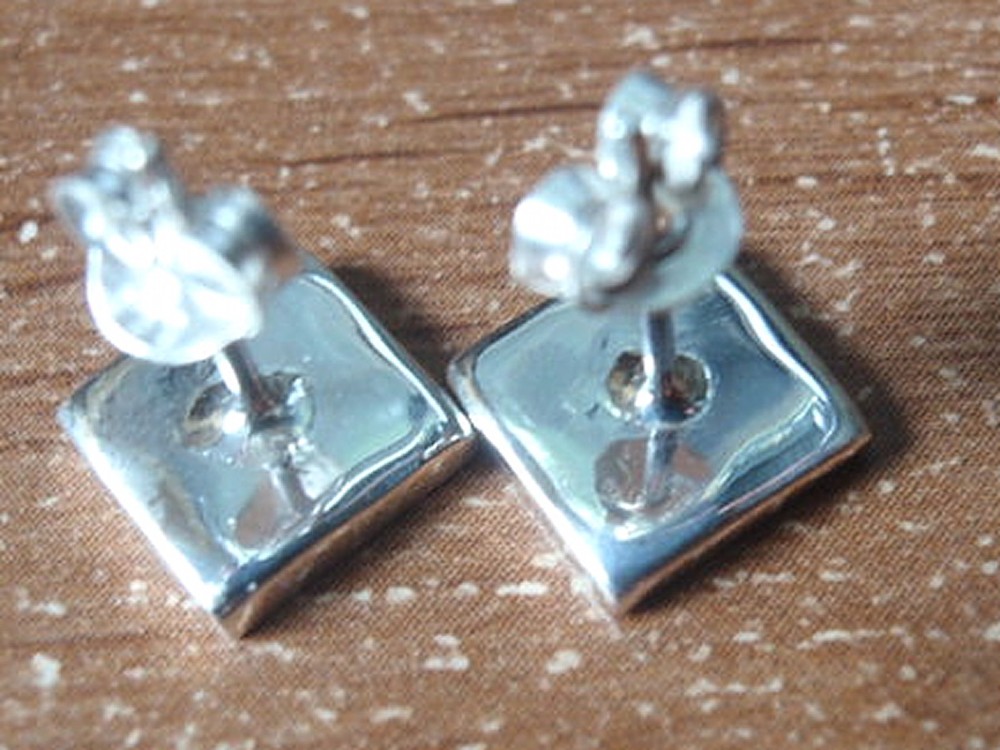 Square Stud Earrings 925 Sterling Silver