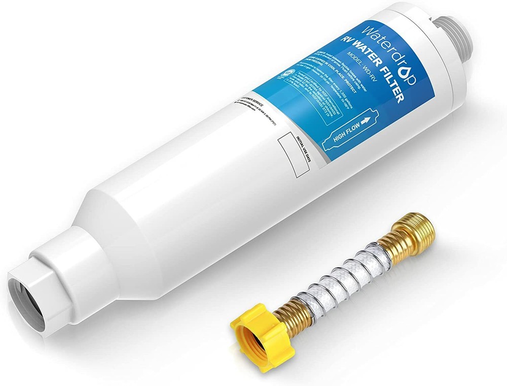 Waterdrop RV Inline Water Filter with Flexible Hose Protector, NSF Certified
