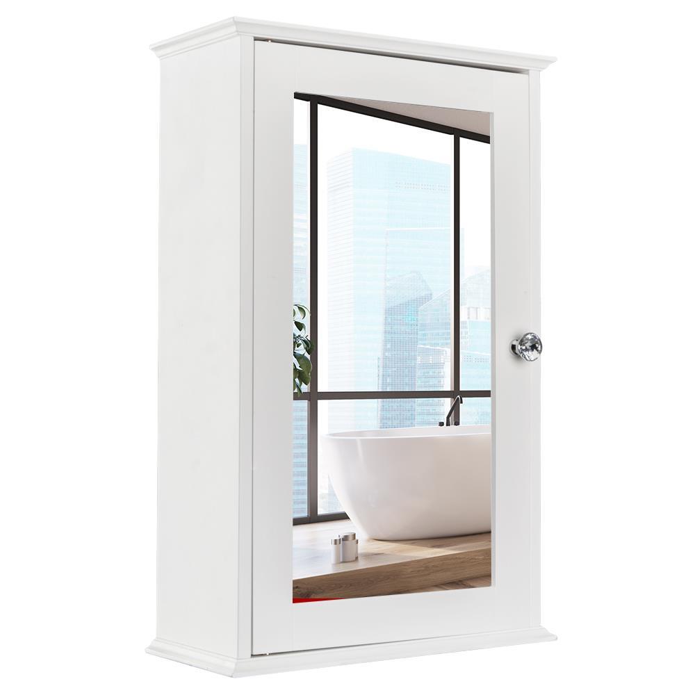 Mirror Door Wall Mount Hanging Medicine Cabinet Bathroom Storage Shelf Organizer