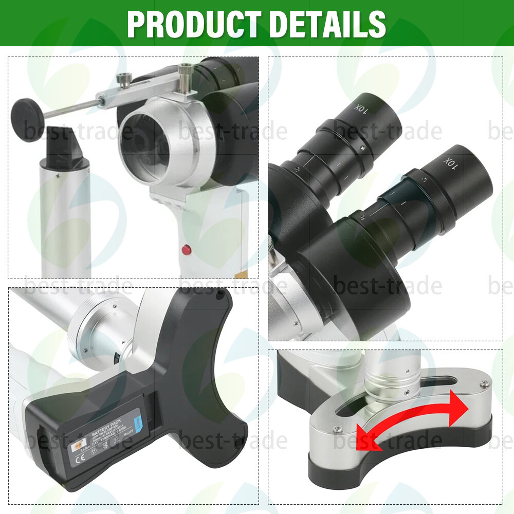 Handheld Slit Lamp LED Microscope Pet Ophthalmology Examination Lightweight
