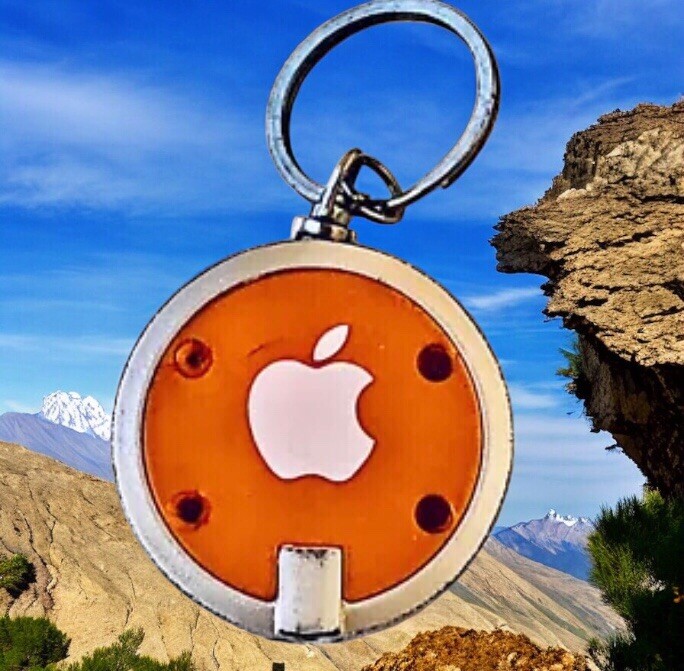 Apple Computer Logo Keychain & Mini LED Flashlight used