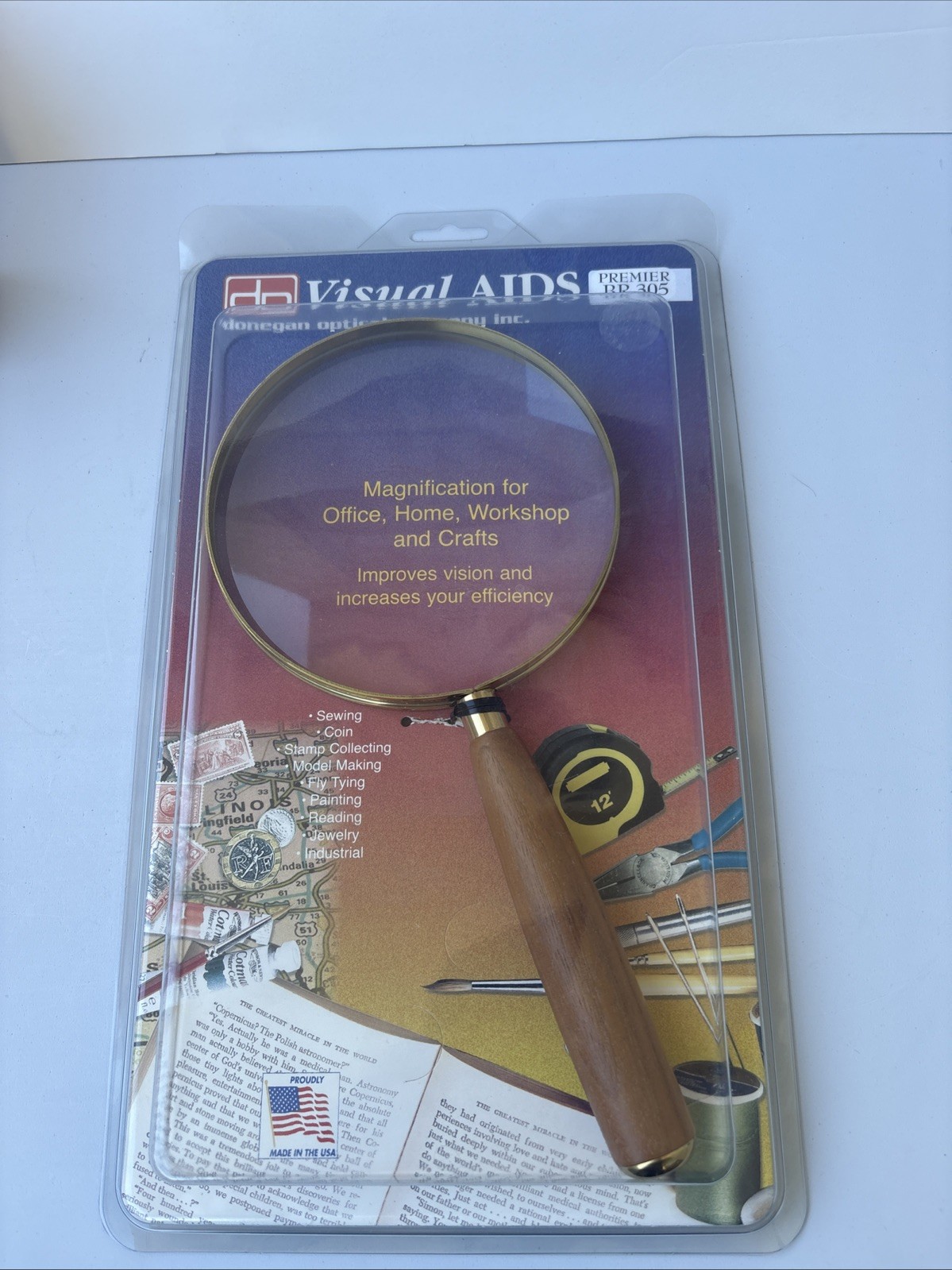 Vintage Donegan Optical Brass Magnifyer BR 305 Premier Brand New RARE USA