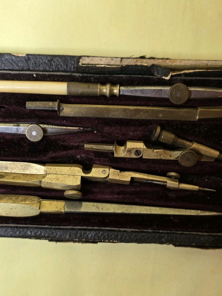 Antique Draftsman’s Drawing / Drafting Instruments Set ~ (c.1880–1920)