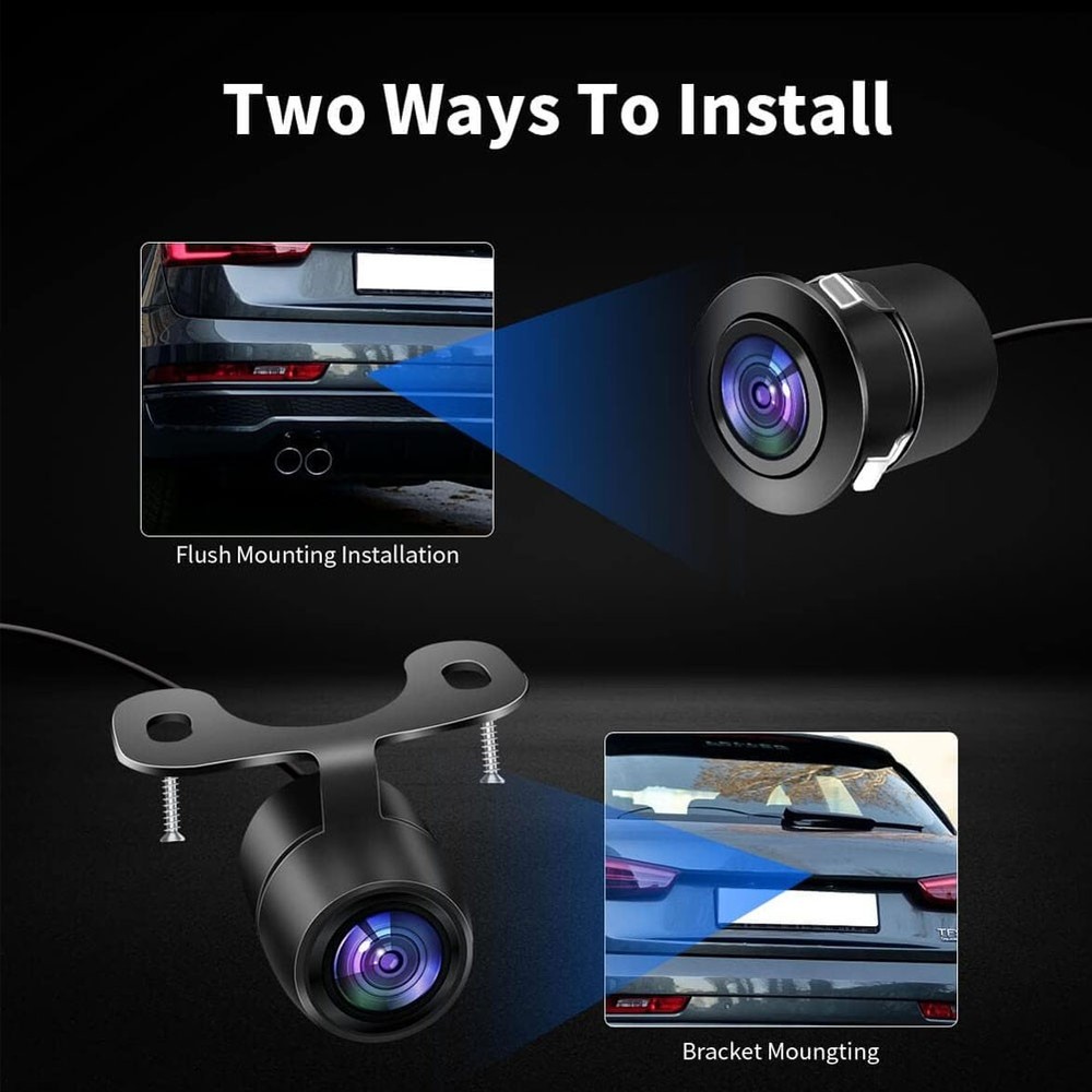 Backup Camera Flush Mount 170° Car Rear/Side/Front View Camera Night Vision