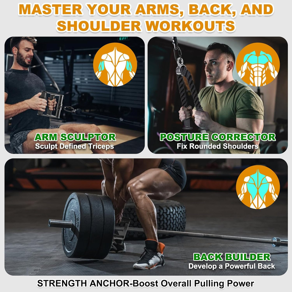 Tricep Pull down Attachment, Cable Machine Accessories for Home Gym, Cable Machi