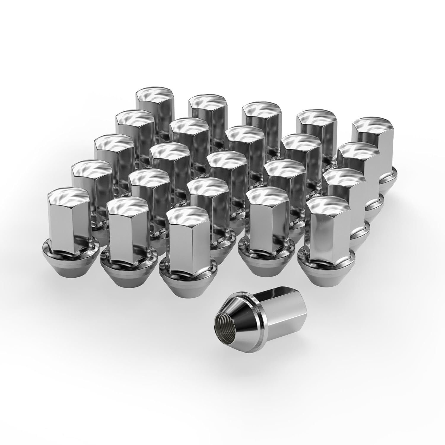 24 FIT FORD F-150 2015-2020 OEM REPLACEMNT SOLID LUG NUTS M14X1.5 CHROME