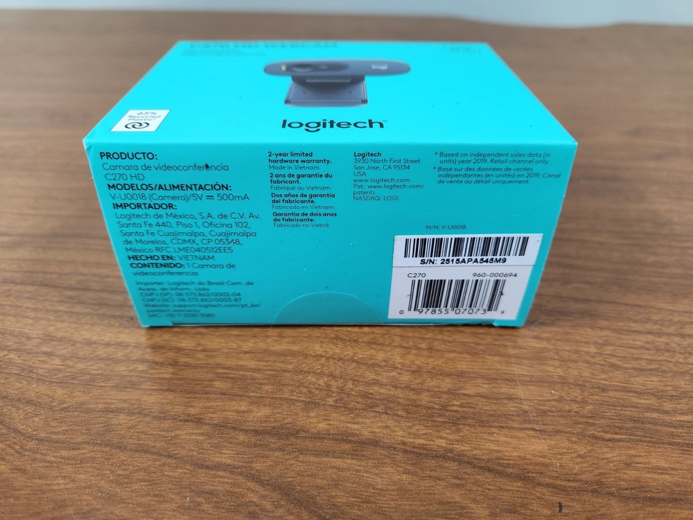 Logitech C270 Web Camera ~ Widescreen HD Video Calling ~ New In Sealed box