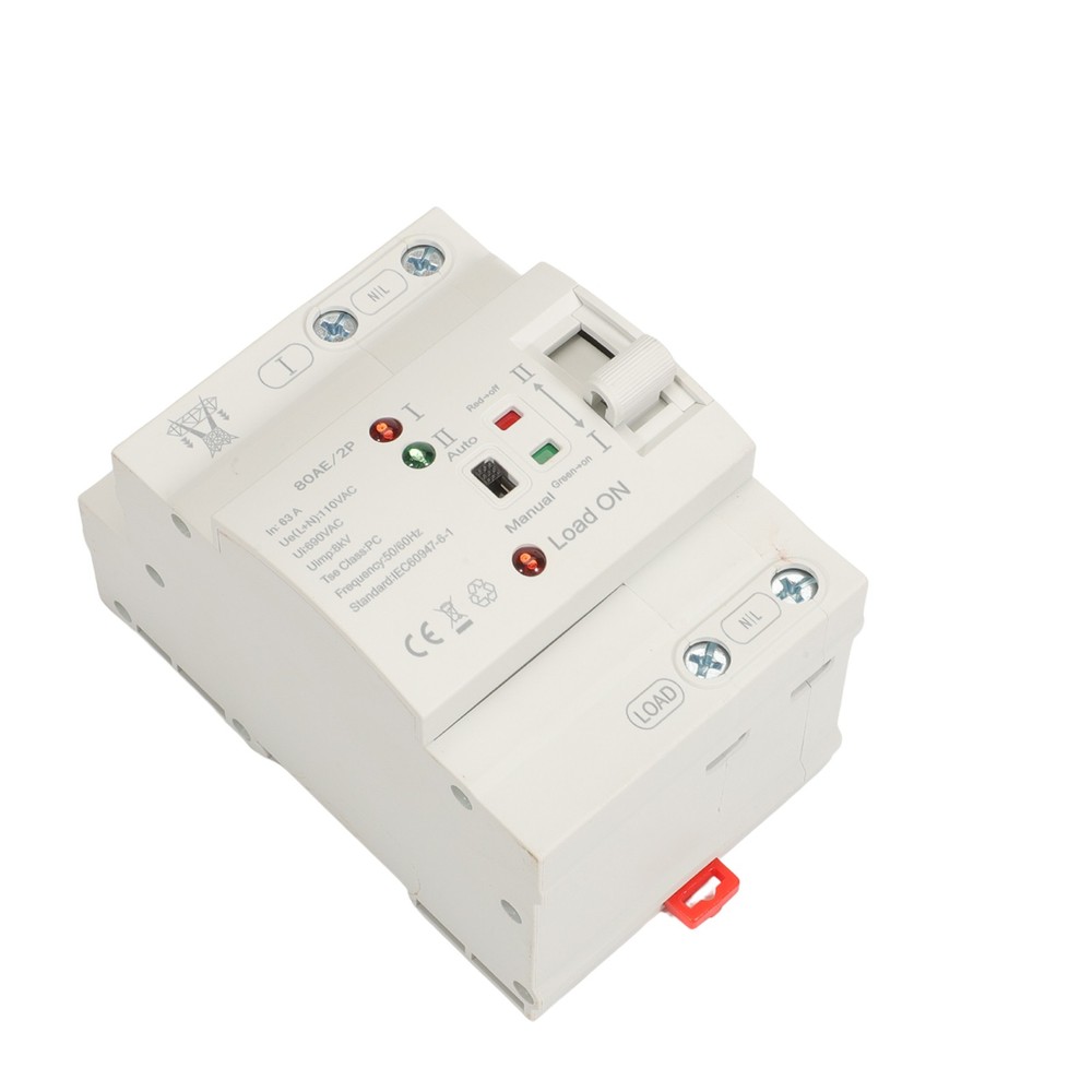 Mini Dual Power Automatic Transfer Switch Grid to Alternator 2P 63A 110V US