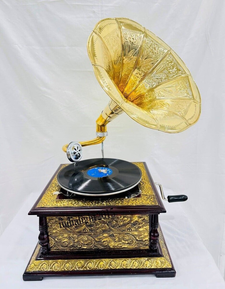 Vintage HMV Gramophone Fully Functional Working Phonograph win-up record player