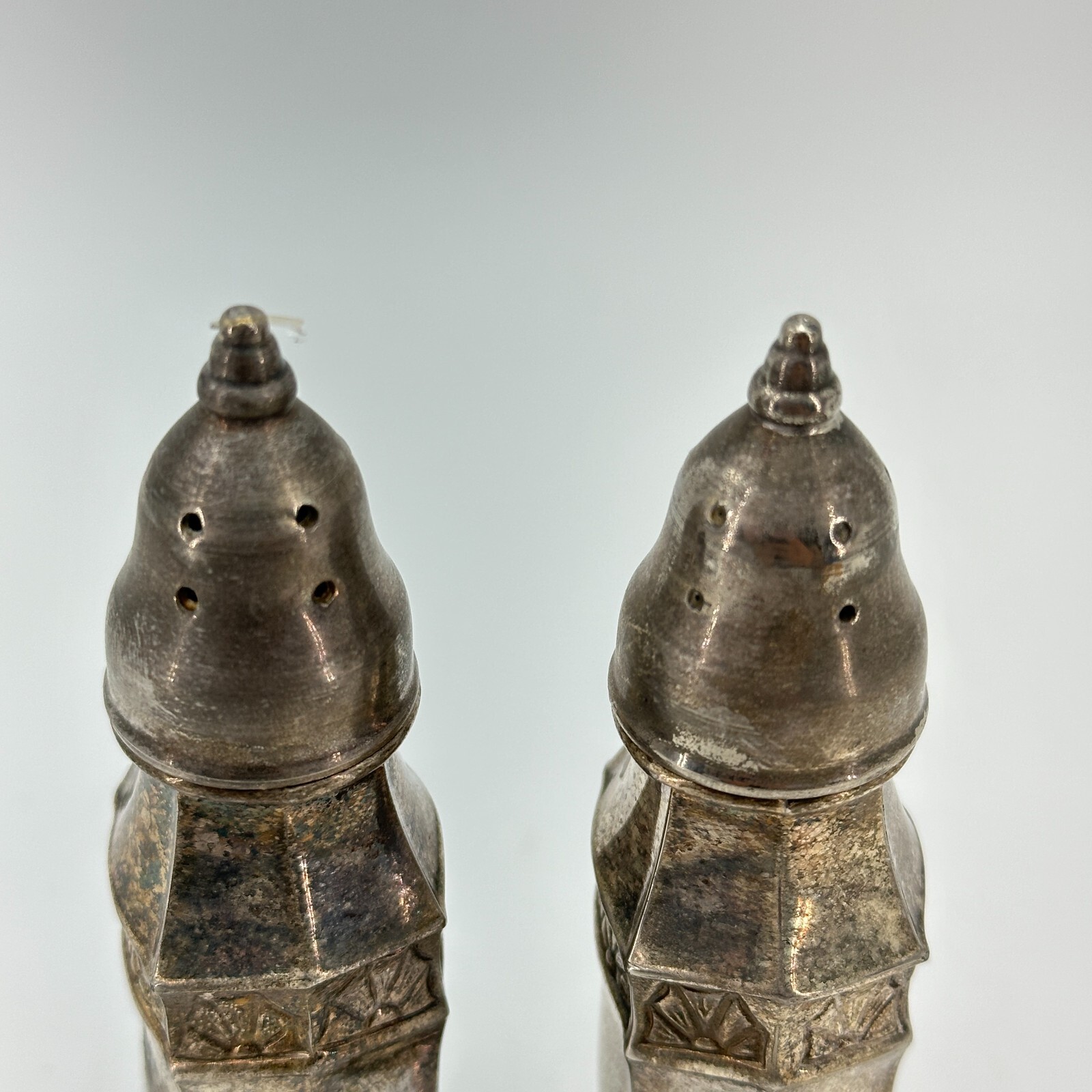 LAFRANCE 606 Silver Plated Salt And Pepper Shakers Vintage Art Deco Kitchen 4.5"