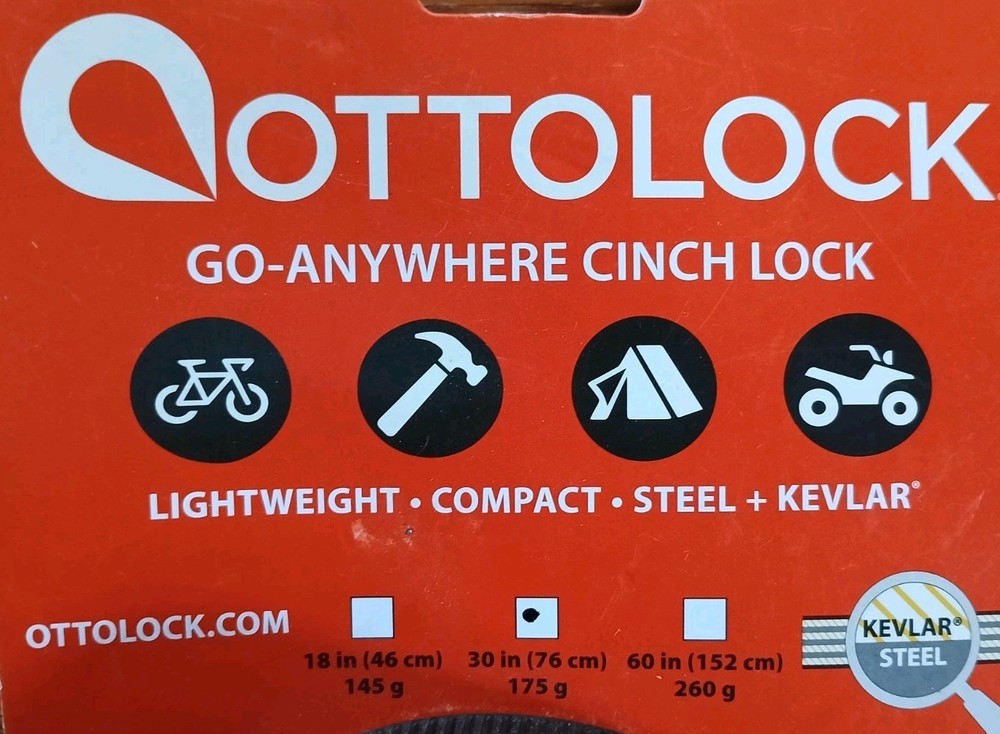 OTTOLOCK 30" Cinch Lock Lightweight Compact Security Lock made with Kevlar