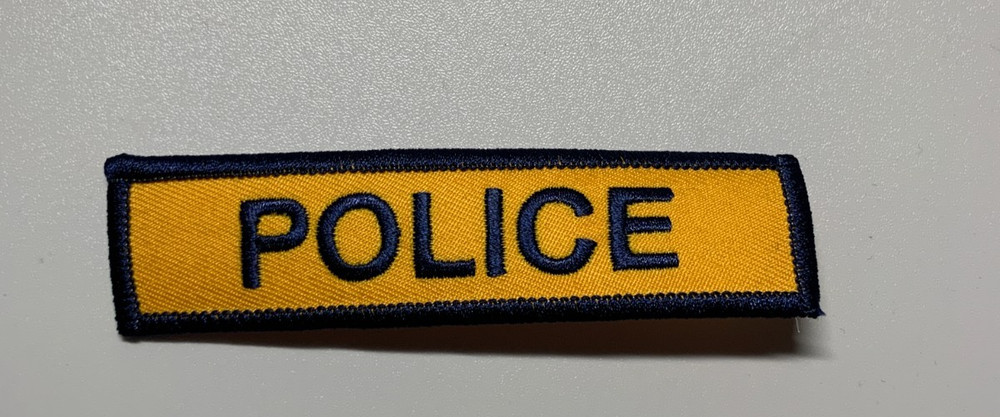 POLICE Rectangular Patch Tab (approx 1"x4") - Unknown State/Agency - FREE SHIP