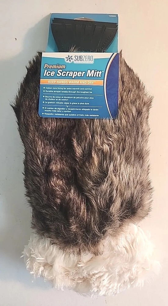 SUBZERO PREMIUM FAUX RABBIT FUR SCRAPER MITT 9” SCRAPER AND CHIPPER NEW WITH TAG