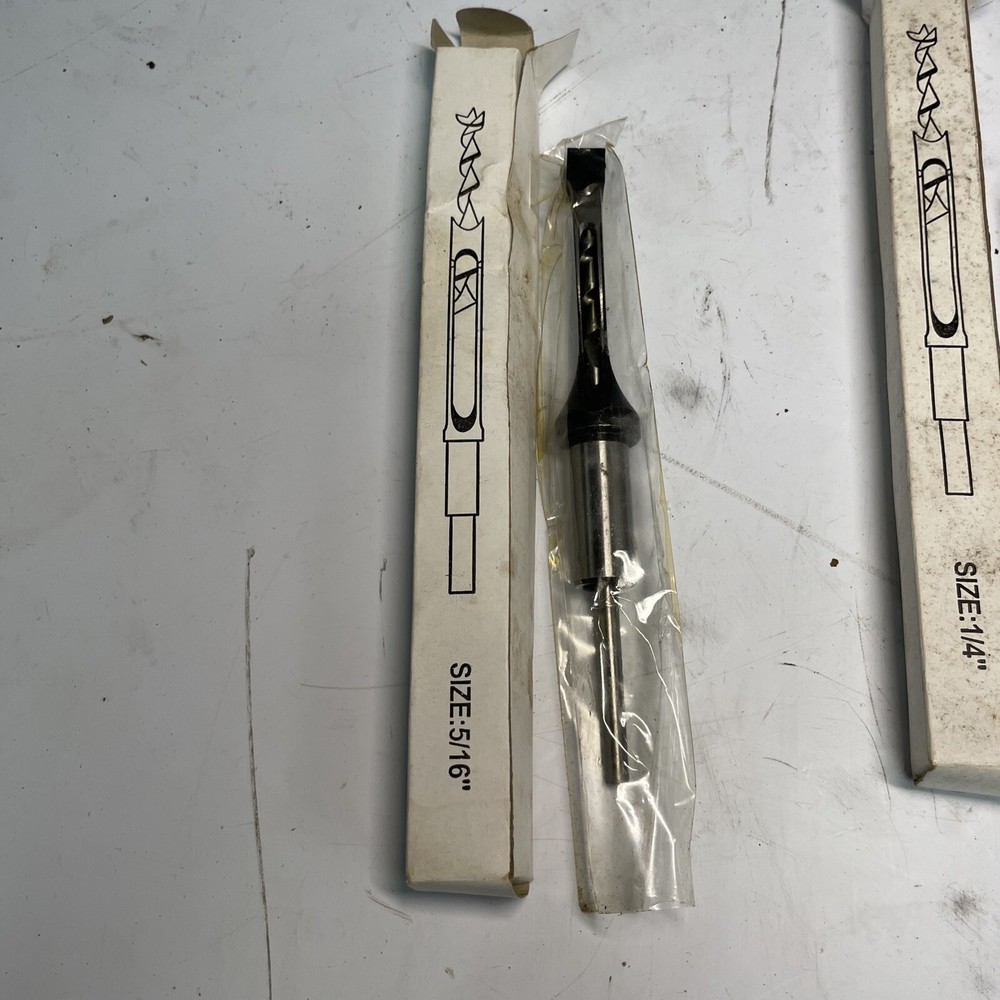 mortise bit & chisels 5/16, 1/4, 1/2, 3/8