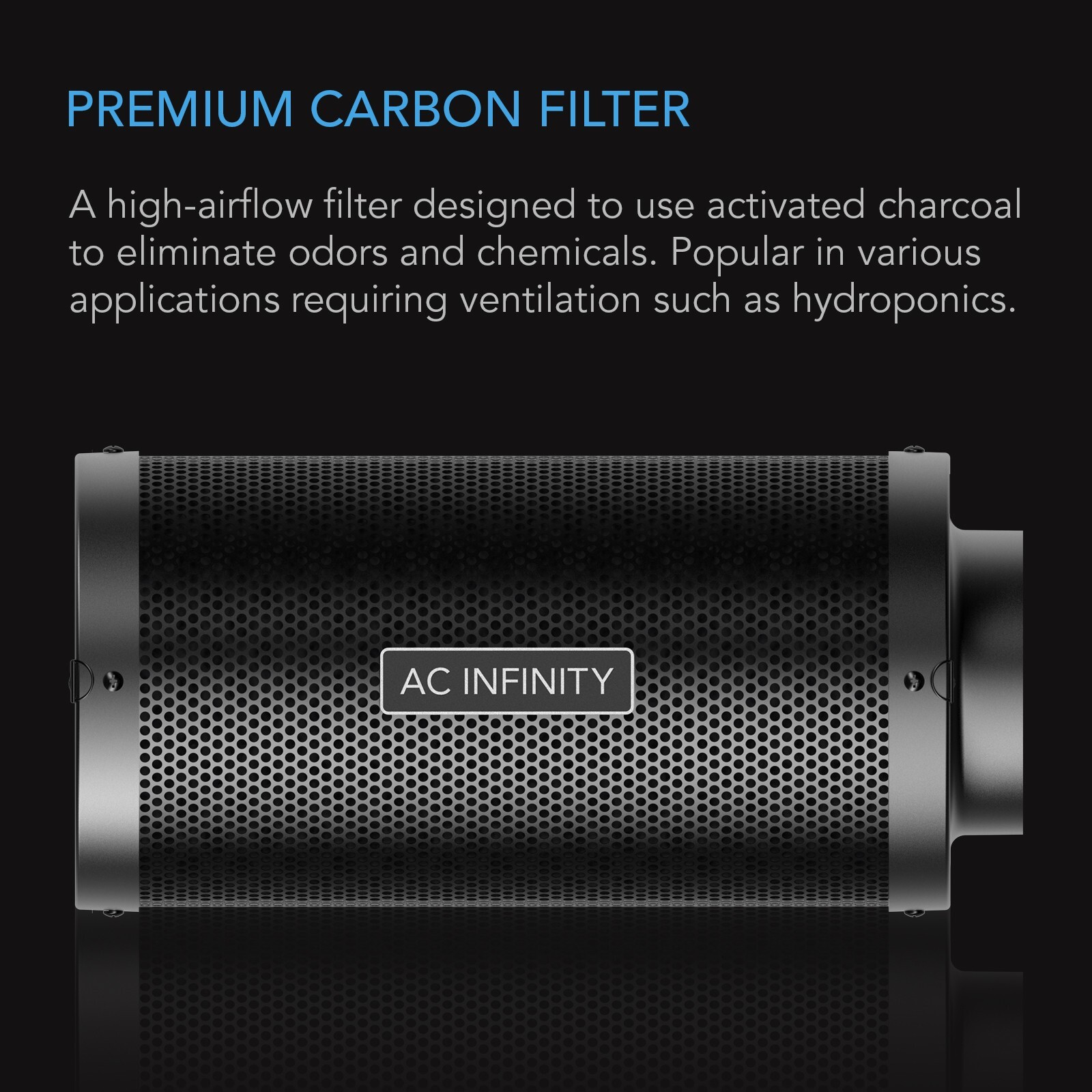 Air Carbon Filter 4", Australian Charcoal, Odor Control, Hydroponics, Grow Rooms