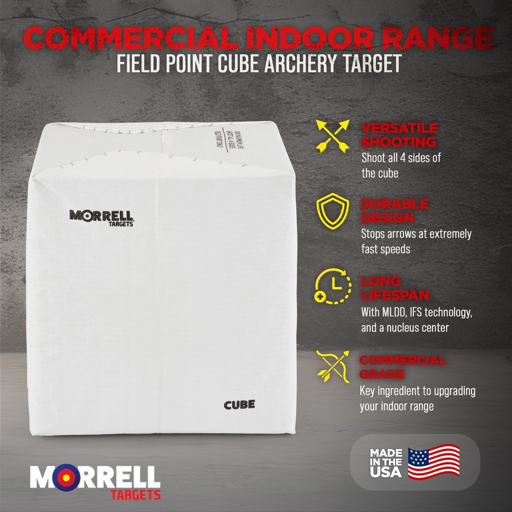 Morrell Targets 24 Inch Indoor Field Point Cube Archery Target with Target Stand