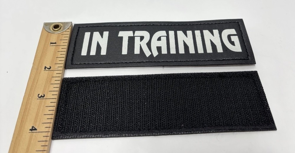 In Training Service Dog Patches 2-Pack – Hook & Loop for Vest, Harness or Collar