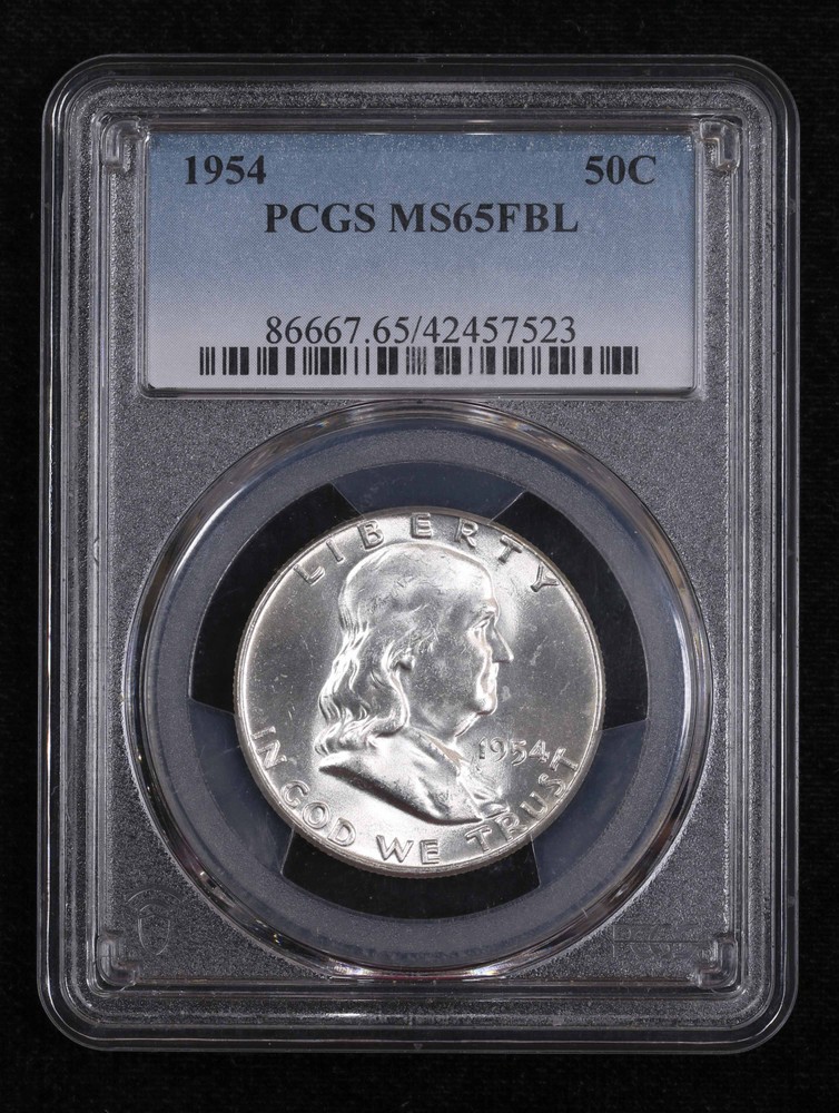 1954 P Half Dollars Franklin PCGS MS-65 FBL