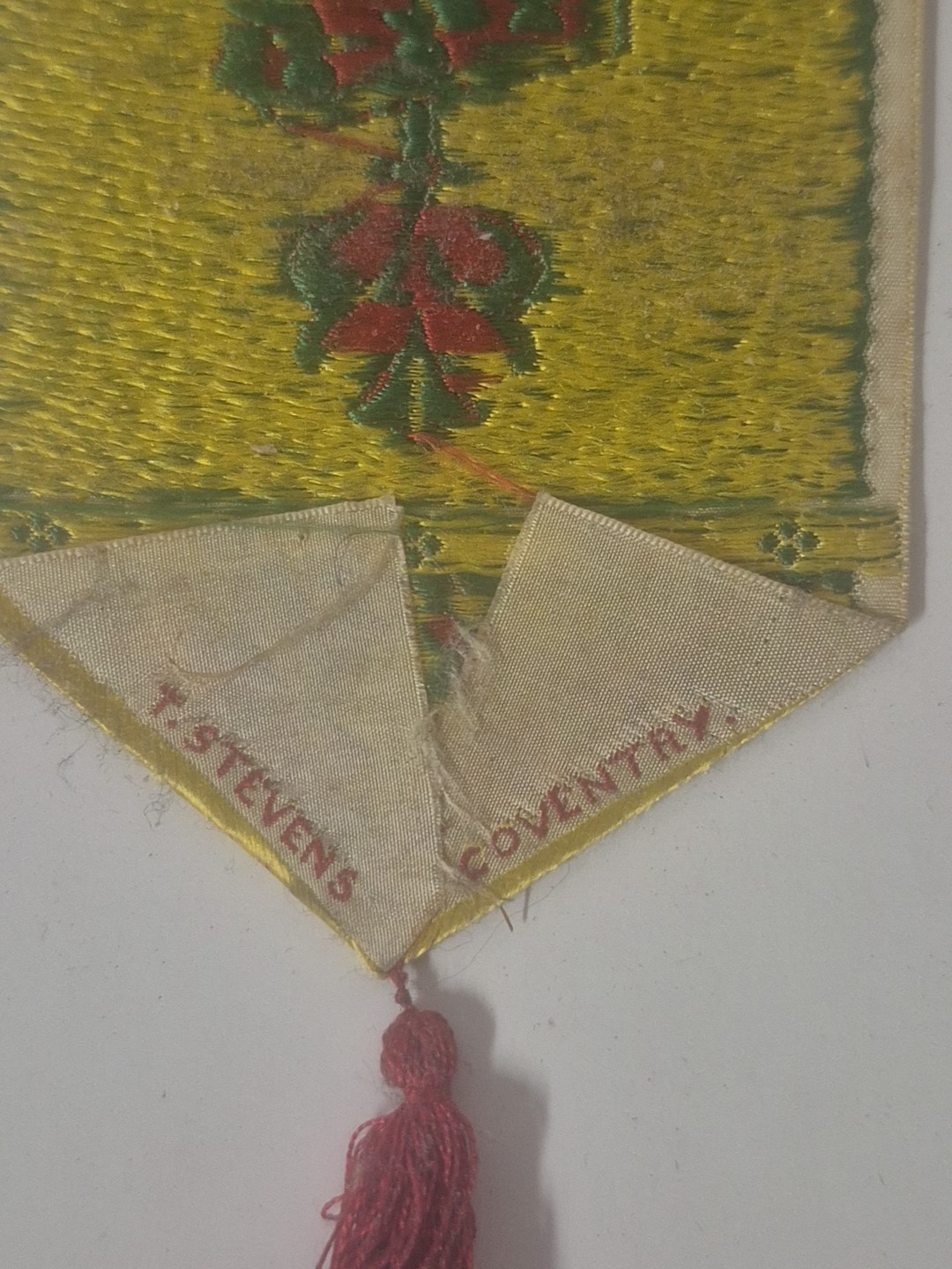 1880s-90s T. Stevens Coventry SILK Bookmark Ecclesiastes 12:1