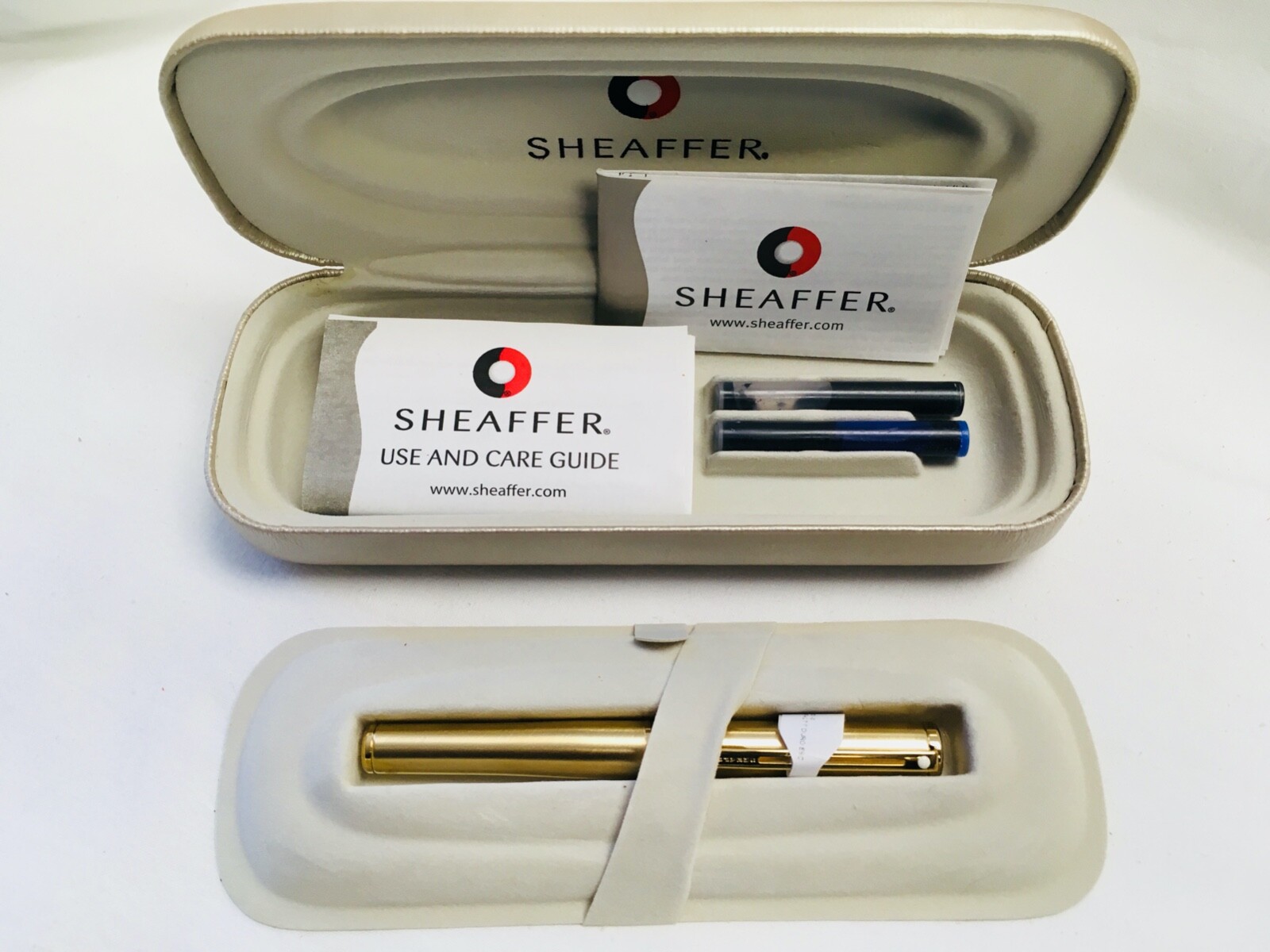 Sheaffer Agio COMPACT Brushed 22K Gold Plate "M Nib" Fountain Pen