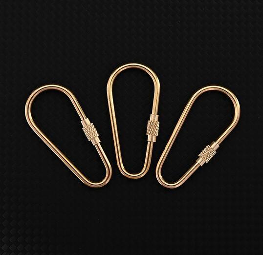 5PCS Brass Mini O Shape Ring EDC Screw Lock Carabiner Backpack Hook Keychain
