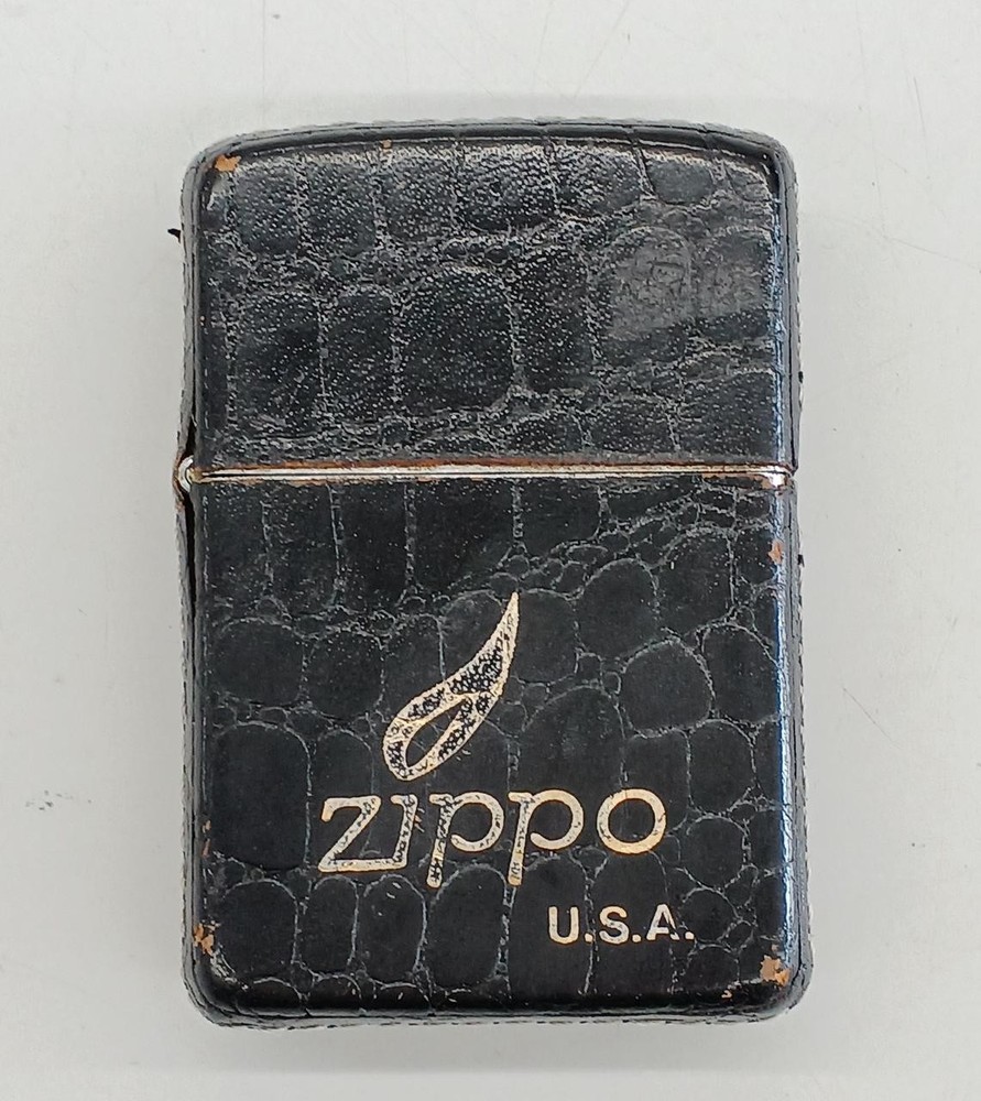 Zippo Black Leather Wrap Lighter New