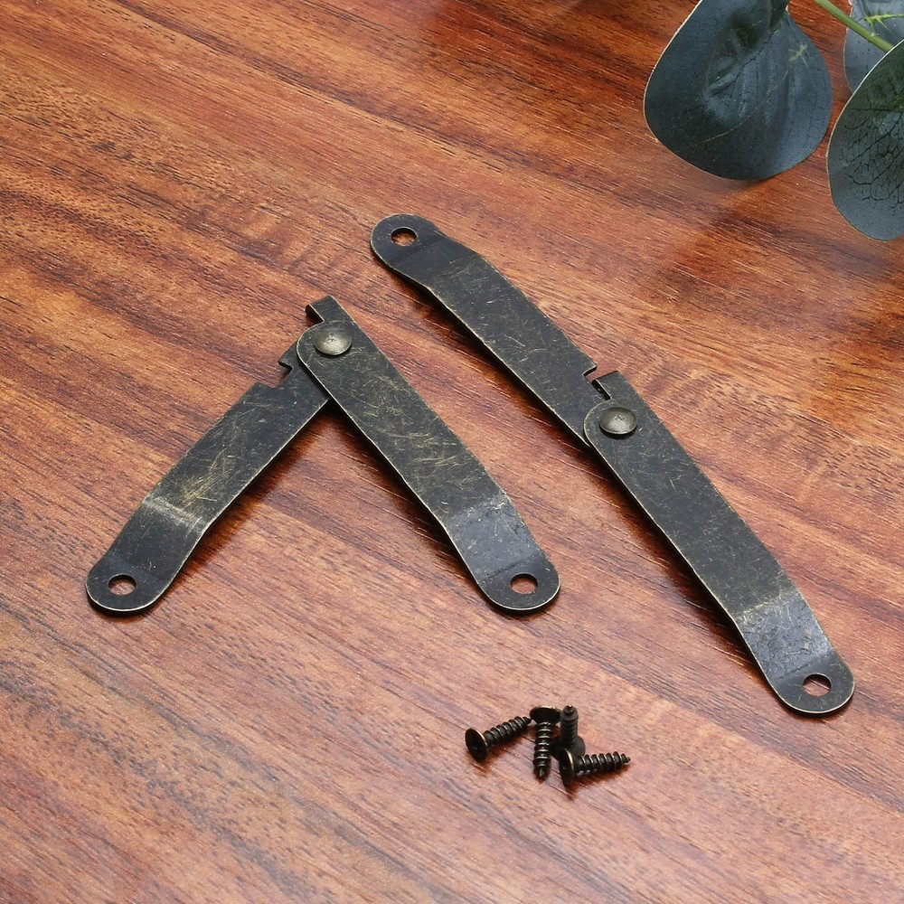 Jiozermi 2Pcs Bronze Lid Support Hinges, Left and Right Folding Small,