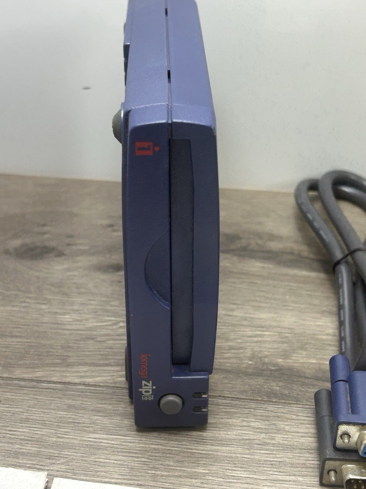 Iomega Zip 100MB External Disk Drive With Parallel Port Cables PC No Software