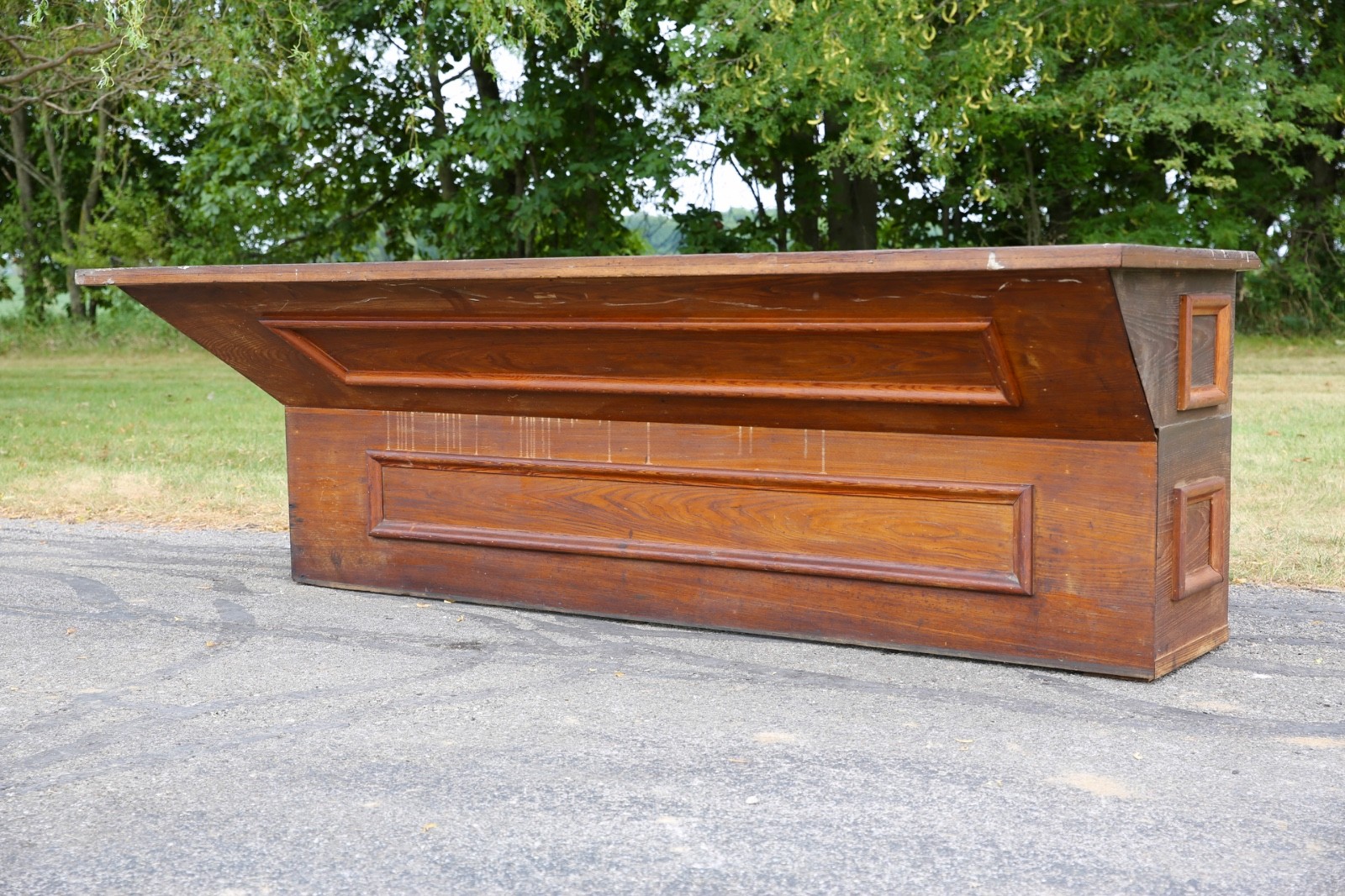 Antique store counter wood bar kitchen island countertop vintage industrial