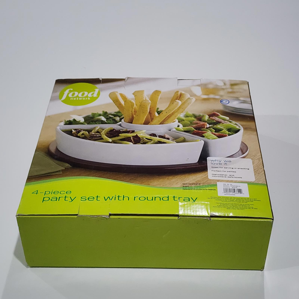 4 piece Party Set with round Tray